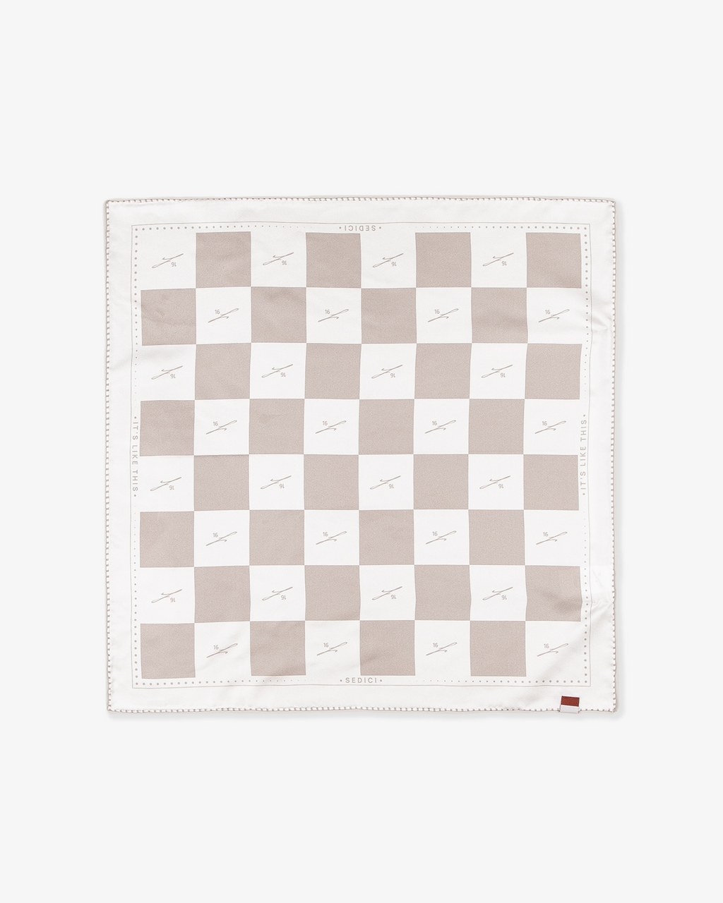 CHESSBOARD SILK BANDANA