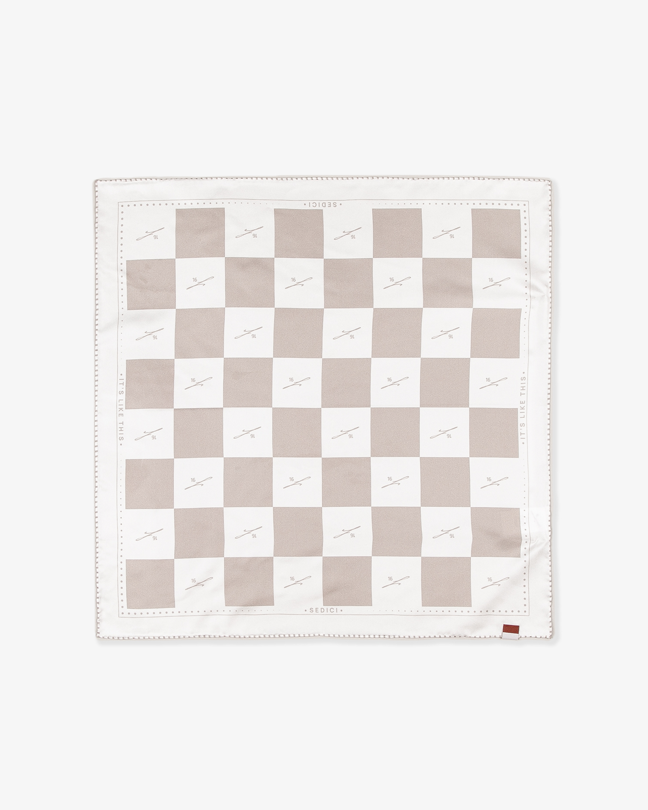 CHESSBOARD SILK BANDANA