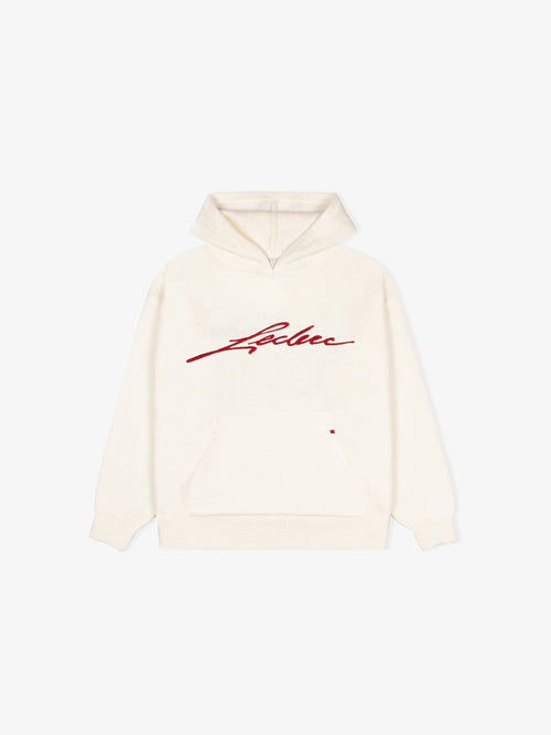 SIGNATURE KNIT HOODIE CREAM