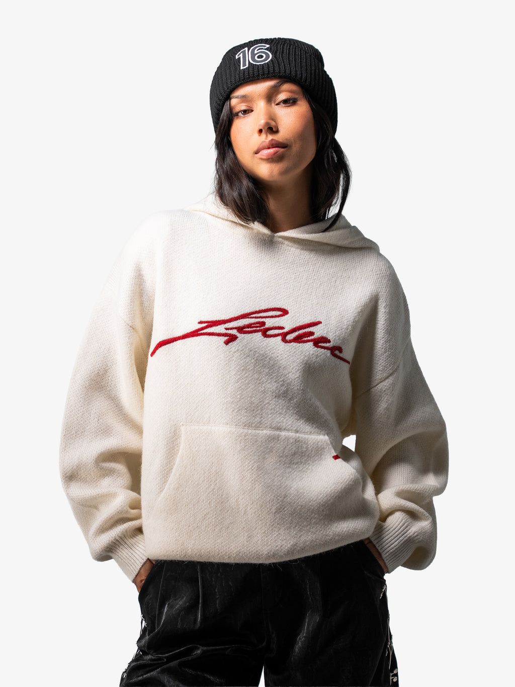 SIGNATURE KNIT HOODIE CREAM
