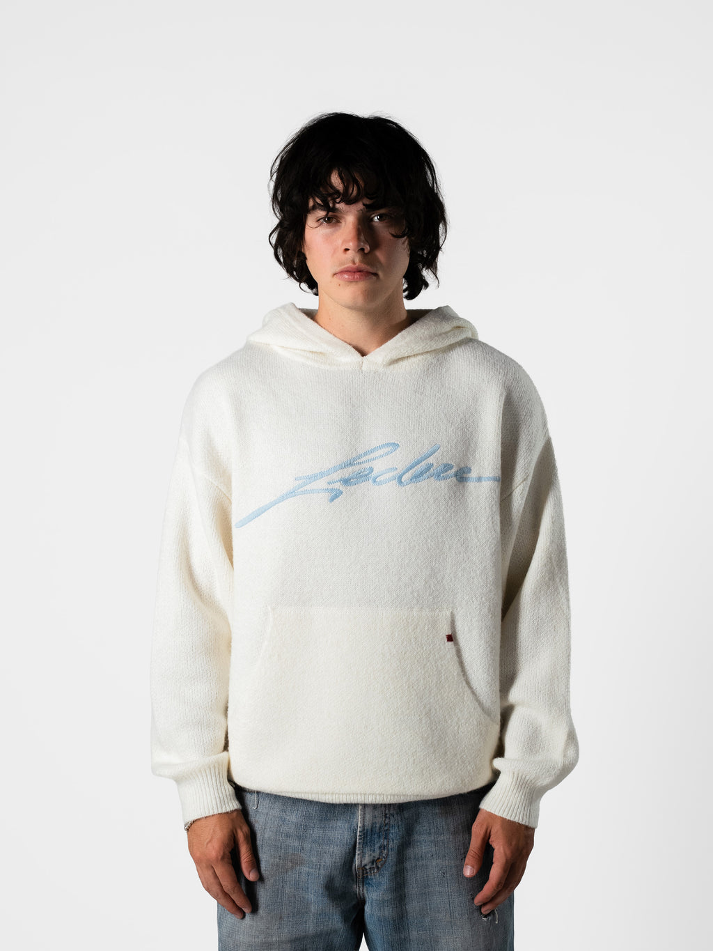 SIGNATURE KNIT HOODIE BONE