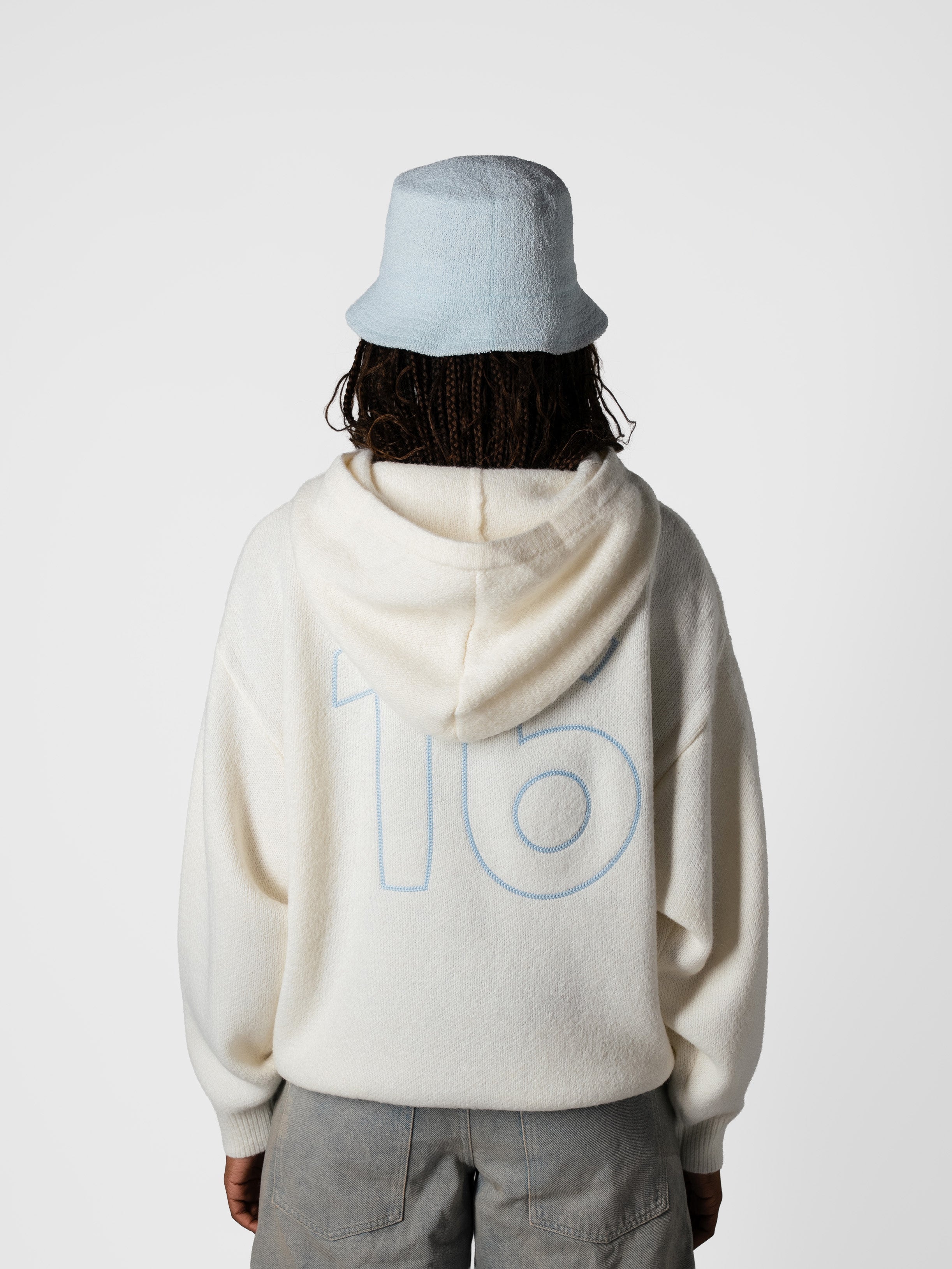 SIGNATURE KNIT HOODIE BONE