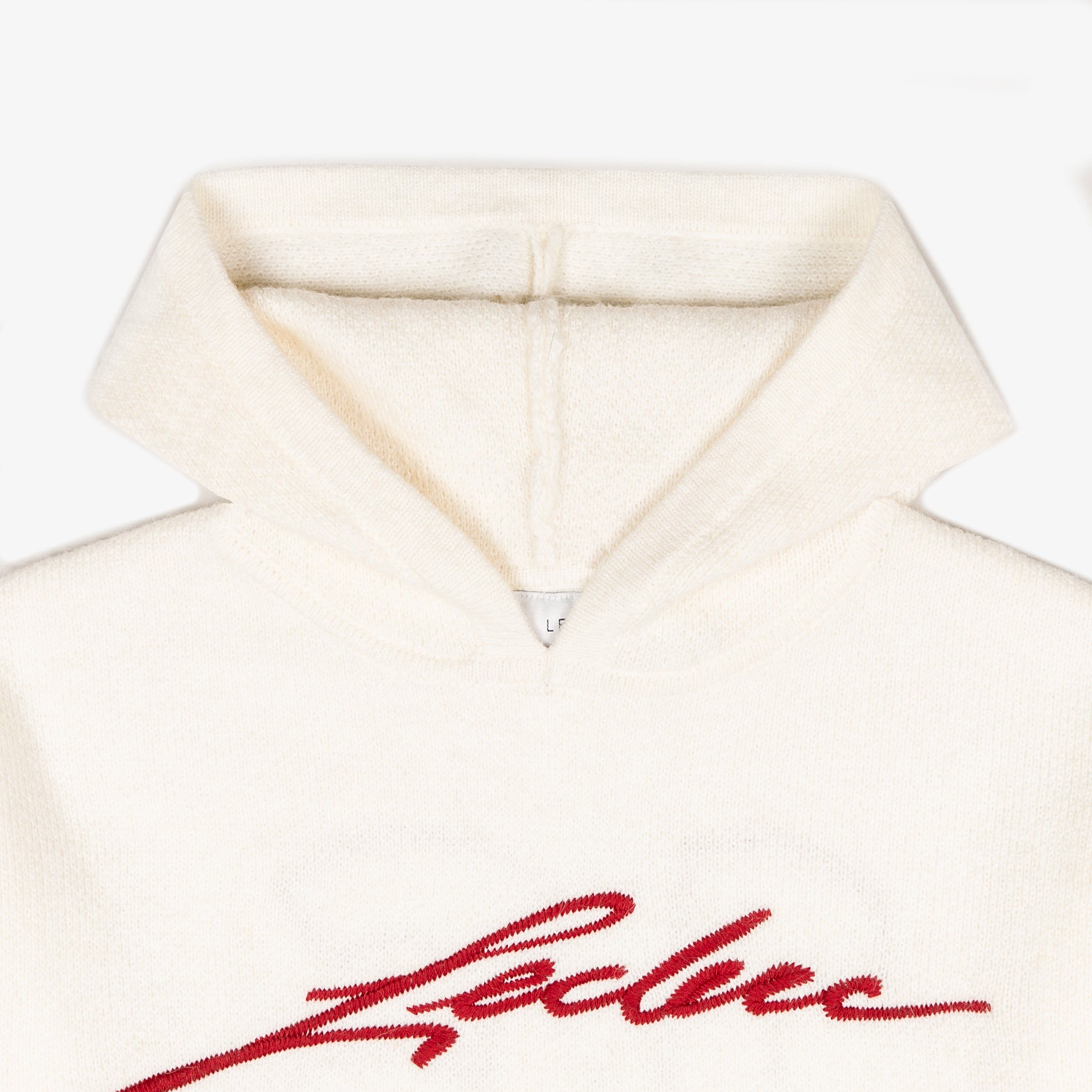 SIGNATURE KNIT HOODIE CREAM
